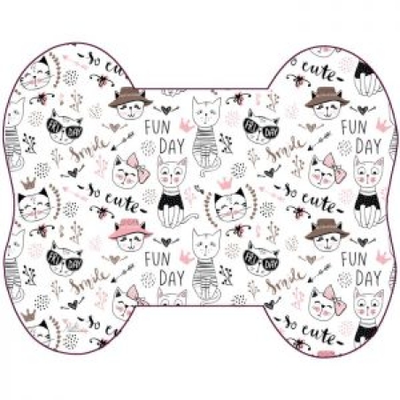 שטיחון מעוצב 10 בסיס לקערות חתולים ורוד