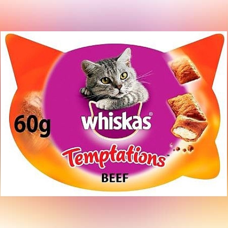 חטיף כריות לחתול ויסקאס טמפטיישן בקר 60 גר'
