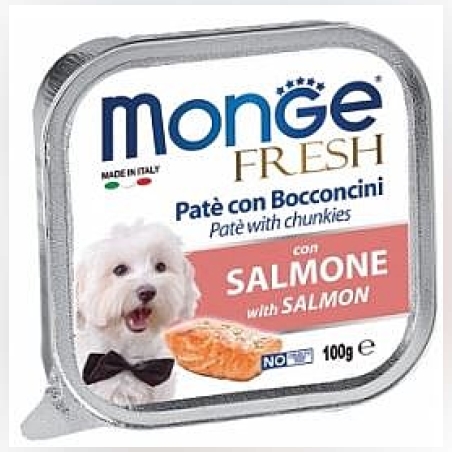 מעדן לכלבים מונג' פרש פטה נתחי סלמון 100 גר'