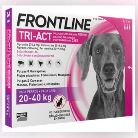 אמפולות נגד פרעושים קרציות פרונטליין טרי אקט לכלבים במשקל 40-20 ק