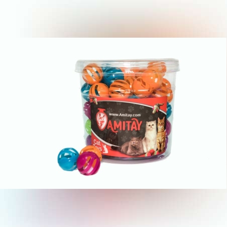 דרם כדור מרשרש פסים צעצוע לחתול