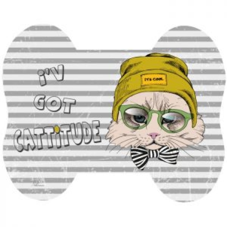 שטיחון מעוצב 2 בסיס לקערות חתול פסים