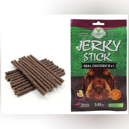 חטיף לכלבים ג'רקי מקלות ברווז 80 גרם