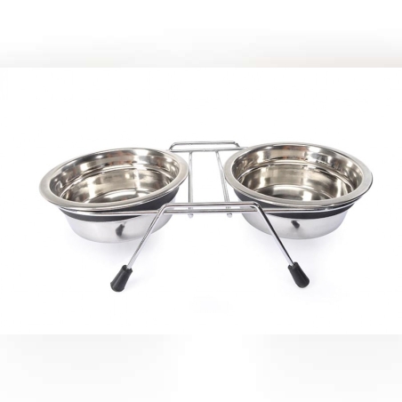 סטנד נירוסטה זוגי 2 + קערות 17 ס