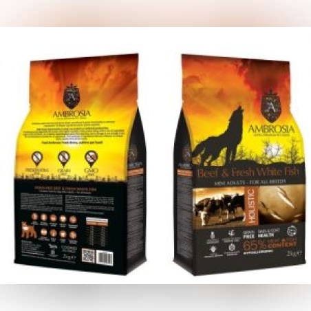 אמברוסיה מיני בקר ודג לבן גזע קטן 2 ק