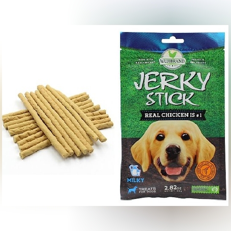 חטיף לכלבים ג'רקי מקלות חלב 80 גרם