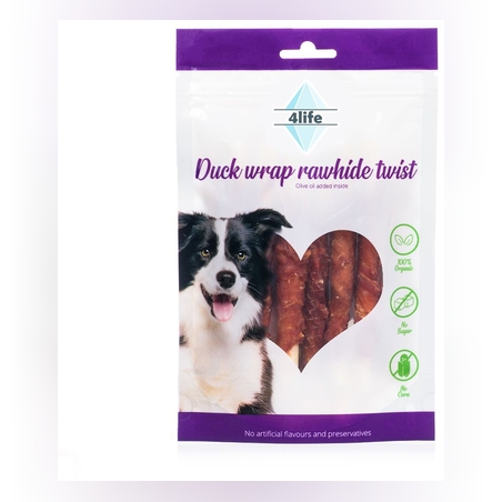 חטיף לכלב פור לייף מקלוני עור בציפוי חזה ברווז