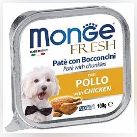 מעדן לכלבים מונג' פרש פטה נתחי עוף 100 גר'