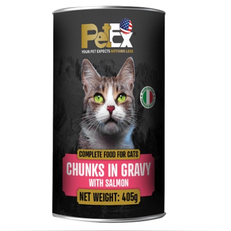 פטקס שימור לחתול חתיכות ברוטב עם סלמון