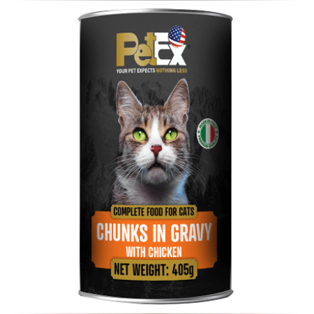 פטקס שימור לחתול חתיכות ברוטב עם עוף