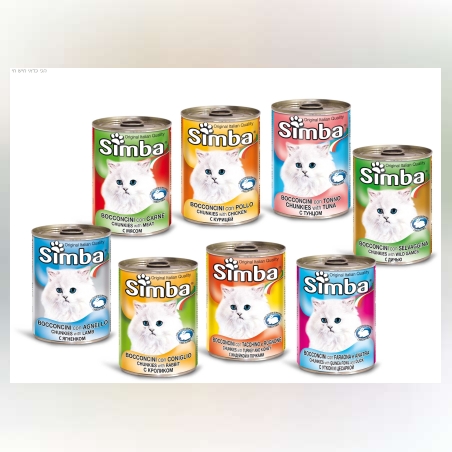 שימורים לחתול Simba – מגש 24 יח' - 4 טעמים