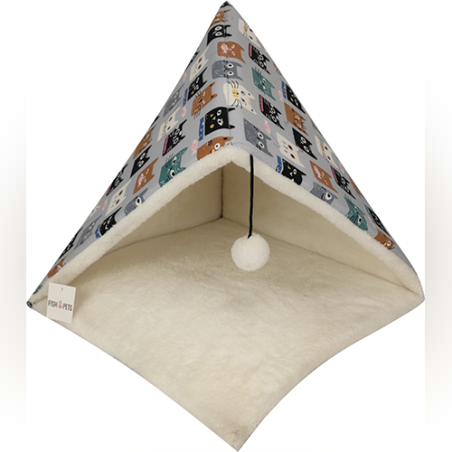 מיטה לחתול משולבת עם שטיחון רביצה Fish and Pets