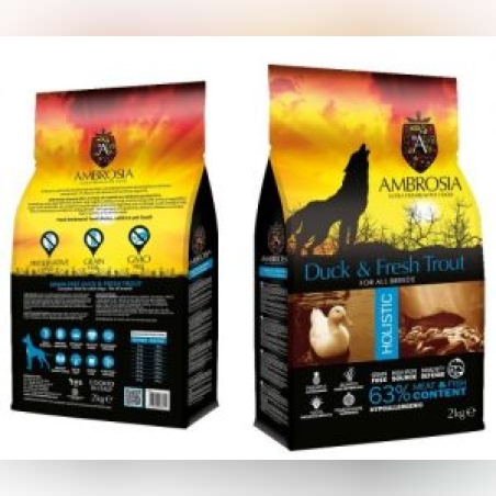אמברוסיה ברווז ודג לכלבים 2 ק