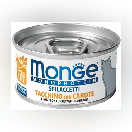 מעדן מונג' מונו פרוטאין לחתול הודו וגזר