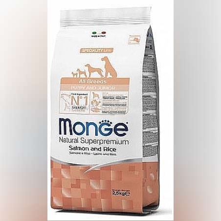 מונג' גורים סלמון ואורז לכלב 2.5 ק