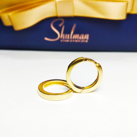 עגילי חישוק קליק חלקים גודל 2 זהב צהוב