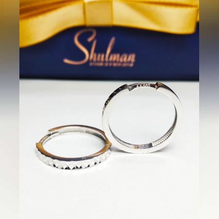 עגילי חישוק חריטות גודל 3 זהב לבן