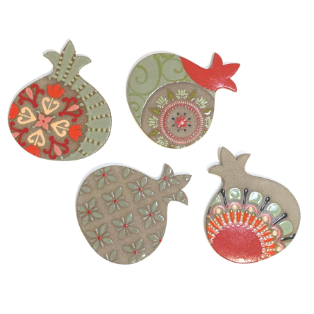 תַחתִיות רימונים מצויר ביד