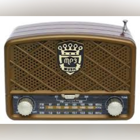 רדיו בעיצוב וינטג' משולב רמקול Bluetooth - זהב