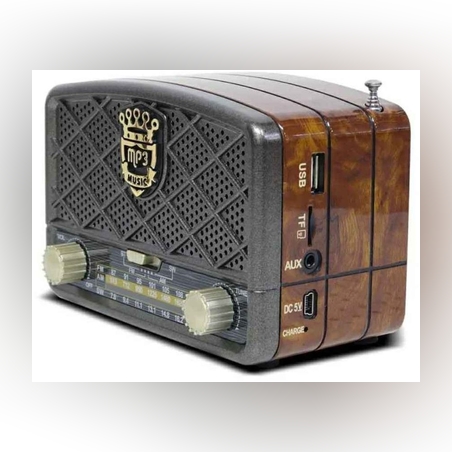 רדיו בעיצוב וינטג' משולב רמקול Bluetooth - אפור