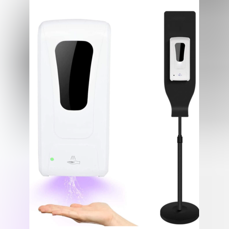 מתקן לחיטוי ידיים ללא מגע, בעל מעמד מתכתי