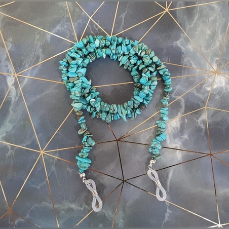 שרשרת למשקפיים אבנים טורקיז