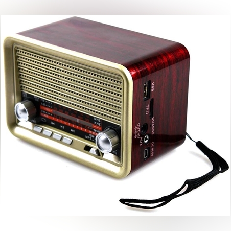 רדיו בעיצוב וינטג' משולב רמקול Bluetooth - זהב