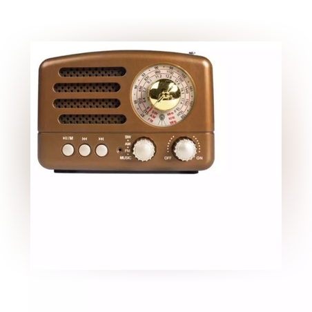 רדיו בעיצוב וינטג' משולב רמקול Bluetooth - גולד