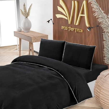 -                                                                                               - דגם זיג זג - סט מצעים פלנל 7