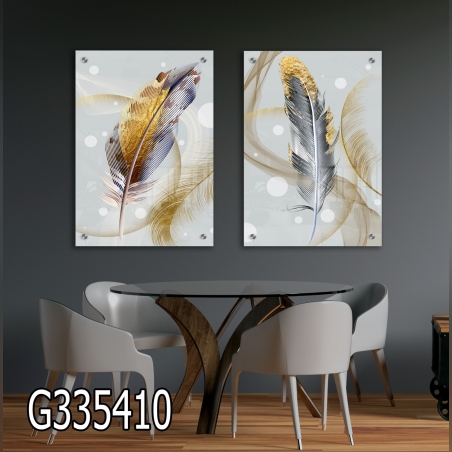 זוג תמונות מודפסות על זכוכית מלבנית G335410