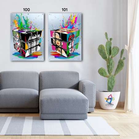 זוג תמונות ממוסגרות בהדפס