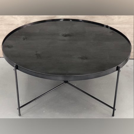 שולחן זכוכית גדול בציפוי שחור