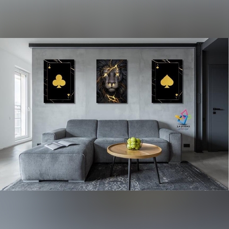 שלישית קלפים שחור זהב