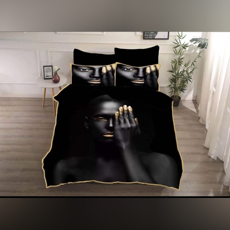 דגם: הדפס פאנל דיגיטלי - אישה עם עין עצומה - סט זוגי בלבד