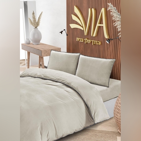 -                                                                                               - דגם זיג זג - סט מצעים פלנל 1