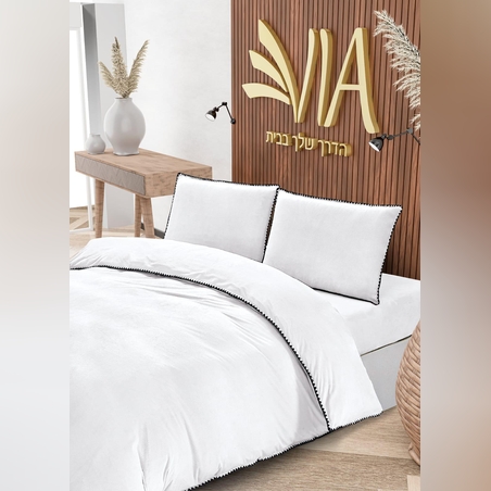 -                                                                                               - דגם זיג זג - סט מצעים פלנל 3