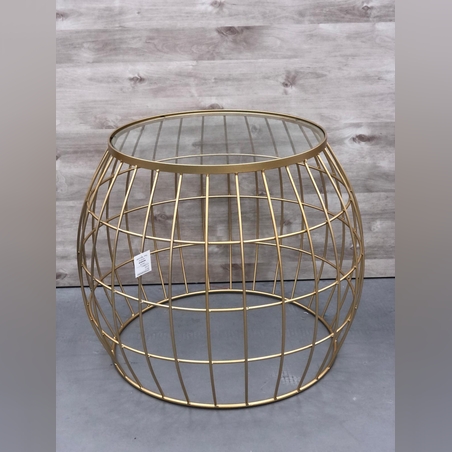 שולחן זכוכית גדול קרוסלה בציפוי זהב