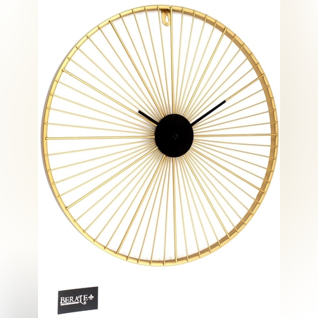 שעון עגול- שחור זהב קוטר 60 1617