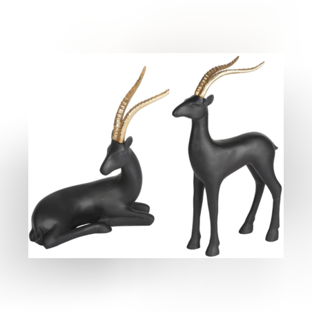 זוג איילים  יושב שחור- 25 ס