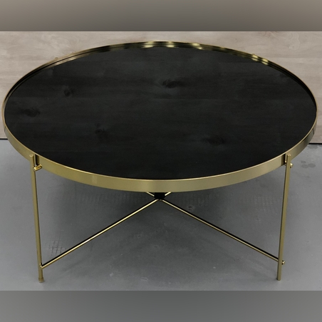 שולחן זכוכית גדול ציפוי זהב