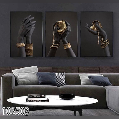 שלישיה תמונות - דגם ידיים אפריקאיות