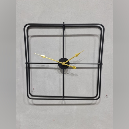 שעון - מרובע שחור - קוטר 60