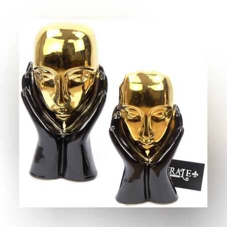 סט פסלי דמויות&זהב שחור 