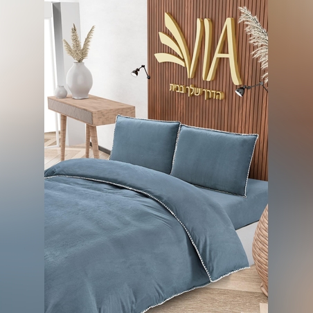 -                                                                                               - דגם זיג זג - סט מצעים פלנל 4