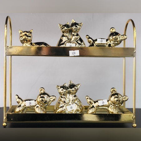 מגש מלבני מפואר+חיות&זהב