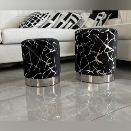 זוג הדומים שחור כסף ברקים