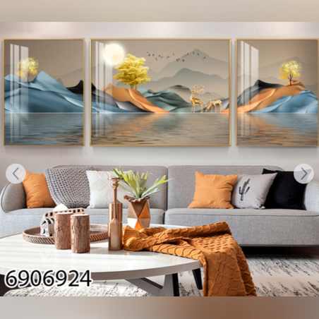 תמונה מחולקת לסלון בעיצוב מופשט מודרני דגם 6906924