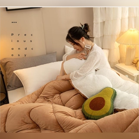 שמיכת כבש ממולאת דגם נאפל צבע נדיר סופר איכותי 003