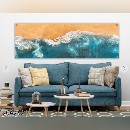 תמונה על זכוכית של ים במבחר מידות דגם-2042321