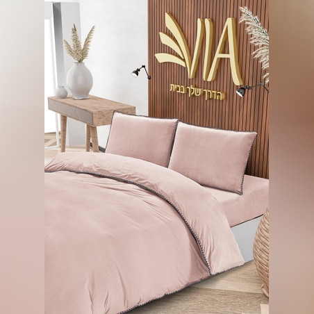 -                                                                                               - דגם זיג זג - סט מצעים פלנל 2